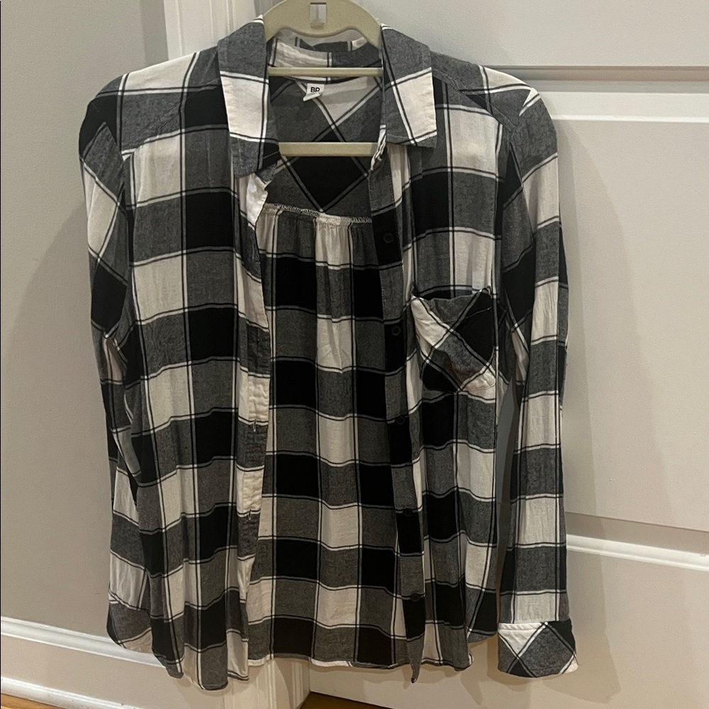 BP Black and White Plaid Shirt